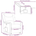 vidaXL Fauteuil de massage inclinable Marron Tissu