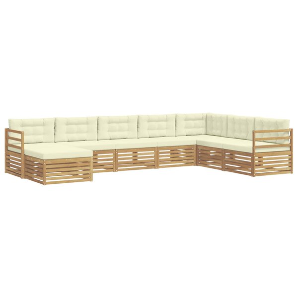 vidaXL Ensemble de canapés d'extérieur 8 pc Blanc et crème Polyester