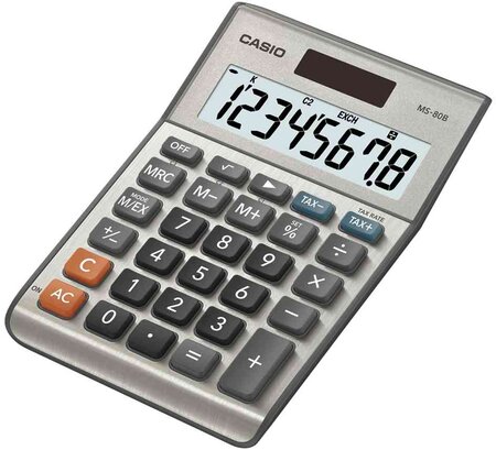 Calculatrice MS-80 B 8 chiffres Gris argent CASIO