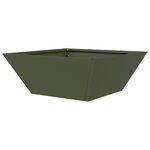 vidaXL Porte-plante en métal Vert olive Métal 40 x 40 x 15 cm