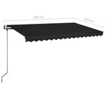 vidaXL Auvent rétractable automatique 400x350 cm Anthracite