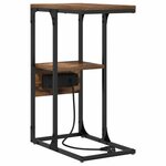 vidaXL Cabinet de chevet avec tiroir Chêne fumé 41.5 x 26 x 60.5 cm