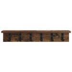 vidaXL Porte-manteau mural avec étagère Chêne fumé 60 x 10.5 x 10.5 cm