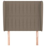 vidaXL Tête de lit avec oreilles Taupe 83x23x118/128 cm Tissu
