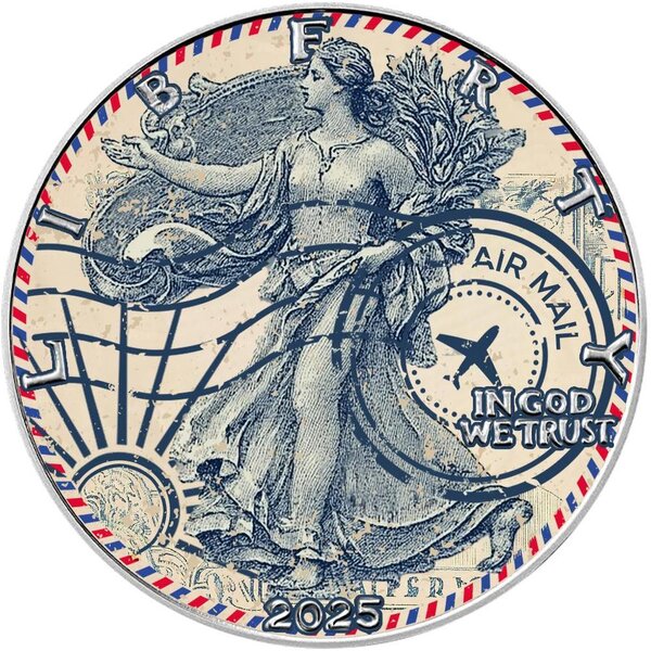 Pièce de monnaie en Argent 1 Dollar g 31.1 (1 oz) Millésime 2025 LIBERTY AIR MAIL
