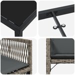 vidaXL Ensemble de Salle à Manger de Jardin 9 Pièces avec Coussins Gris en Poly Rattan