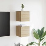 vidaXL Meubles TV muraux 2 Pièces Chêne sonoma 30 5x30x30 cm
