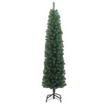 vidaXL Sapin de Noël artificiel mince avec support vert 180 cm PVC