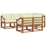 vidaXL Ensemble de canapés d'extérieur 7 pc Naturel et Crème