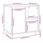 vidaXL Table de chevet Gris 50x34x50 cm Bois de pin massif