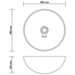 vidaXL Lavabo de salle de bain Céramique Bleu foncé Rond