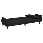 vidaXL Canapé-lit avec accoudoirs noir velours
