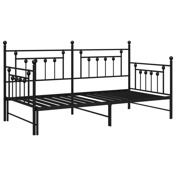 vidaXL Lits & Cadres de Lit Noir Métal 90 x 200 cm Cadre de Lit Métal