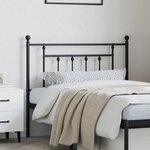vidaXL Tête de lit de remplacement métal noir 107 cm
