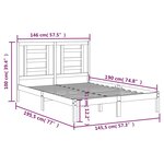 vidaXL Cadre de lit sans matelas noir 140x190 cm bois de pin massif