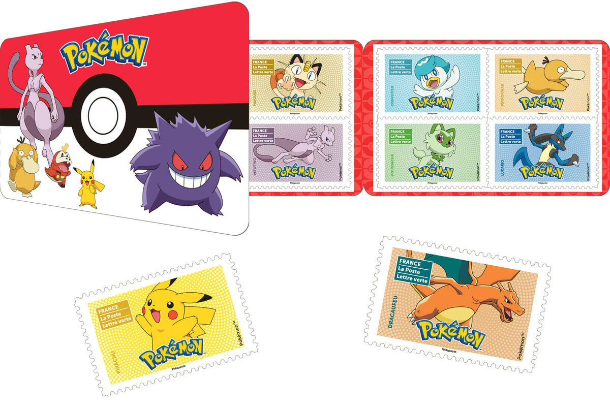 Carnet de 12 timbres - Pokémon - Lettre verte - La Poste