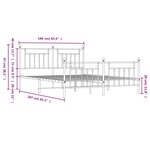 vidaXL Cadre de lit métal sans matelas avec pied de lit noir 160x200cm