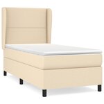 vidaXL Sommier à lattes de lit avec matelas Crème 100x200 cm Tissu