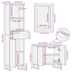 vidaXL Ensemble de meubles de salle de bain 3 Pièces bois massif d'acacia