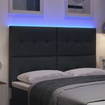 vidaXL Tête de lit LED avec bandes LED Gris foncé 144 cm tissu
