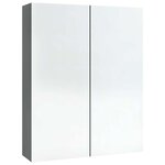 vidaXL Armoire à miroir de salle de bain 60x15x75 cm MDF Anthracite