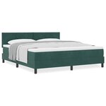 vidaXL Lit à ressorts avec matelas Vert foncé 180 x 200 cm tissu