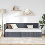 vidaXL Cadre de lit d'angle Gris foncé 80 cm x 200 cm Velours
