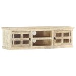 vidaXL Meuble TV 130x30x36 cm Bois massif de manguier