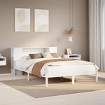 vidaXL Lit bibliothèque sans matelas blanc 140x200 cm bois pin massif