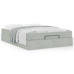 vidaXL Cadre de lit avec matelas Gris clair 140 x 200 cm Velours