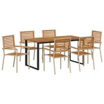 vidaXL Ensemble de salle à manger pour jardin 7 Pièces Beige