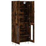 vidaXL Buffet haut Chêne fumé 69 5x34x180 cm Bois d'ingénierie