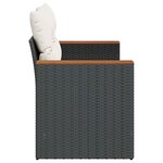 vidaXL Canapé de jardin avec coussins 2 places noir résine tressée