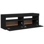 vidaXL Meuble TV avec lumières LED noir 120x35x40 cm