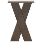 vidaXL Pieds de table basse en forme de X  2 pièces  acier naturel  38 x (42-43) cm