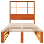 vidaXL Lit bibliothèque sans matelas cire marron 90x200 cm bois massif