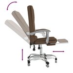vidaXL Fauteuil de massage inclinable de bureau Marron Tissu