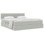 vidaXL Lit de Rangement avec matelas Gris clair 100 x 200 cm