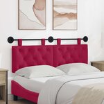 vidaXL Tête de lit suspendue Bordeaux Velours