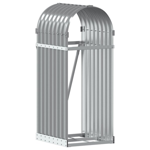 vidaXL Porte-bûches gris clair 40x45x100 cm acier galvanisé