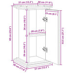 vidaXL Piédestal avec rangement blanc 31x30x60 cm bois d'ingénierie