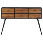 vidaXL Table console avec tiroirs 116x30x76 cm teck massif récupéré