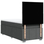 vidaXL Sommier à lattes de lit avec matelas Gris foncé 100x200cm Tissu