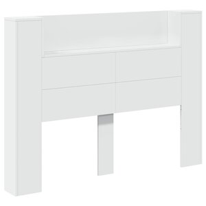 vidaXL Cabinet de Tête de Lit avec LED Blanc 140 x 16 5 x 103 5 cm