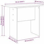 vidaXL Table console Gris béton 93 x 40 x 75 cm Bois d'ingénierie