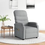 vidaXL Fauteuil électrique de massage Gris clair Tissu