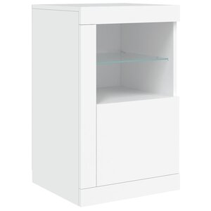 vidaXL Armoire latérale avec éclairage LED blanc bois d'ingénierie