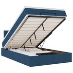 vidaXL Cadre de lit ottoman avec matelas bleu 120x190 cm tissu