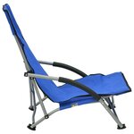 vidaXL Chaises de plage pliables lot de 2 Bleu Tissu