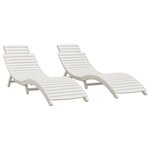 vidaXL Chaises longues lot de 2 blanc 184x55x64 cm bois massif acacia
